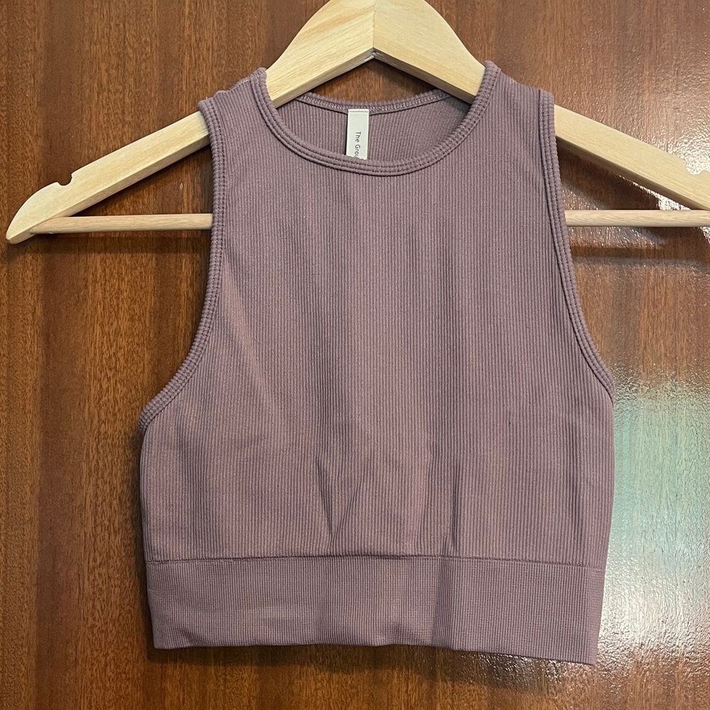 Babaton Dusty Purple Ribbed Tank Top